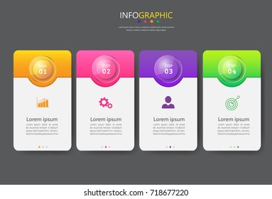 Business infographics banners template with four options, can be used for workflow layout, diagram, website, corporate report, advertising, marketing.vector.