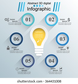 Business Infographics bulb origami style Vector illustration.