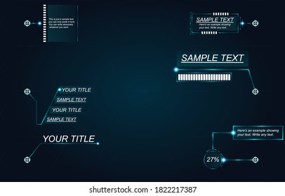 Business infographics. Callout. Technology, blue light. Glow illustration is drawn on a light blue background.