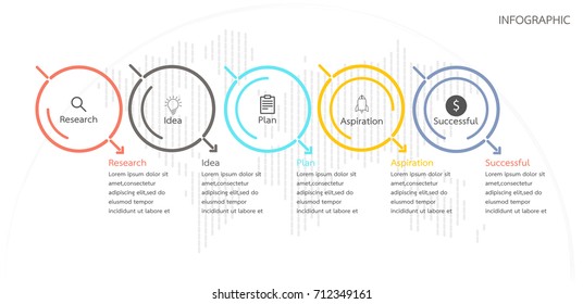 Business infographics. Can be used for workflow layout, diagram, annual report, web design. Business concept with 5 options, steps or processes. Vector illustration.