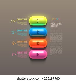 Business Infographics Capsule Concept. 3d Vector Illustration. Can Be Used For Web Design And Workflow Layout