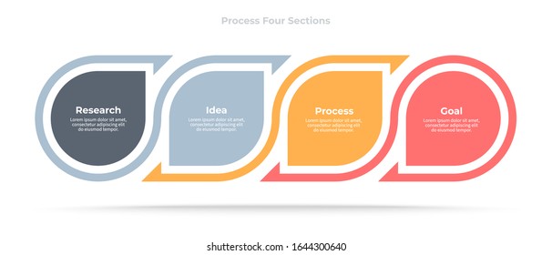 infografías de negocios. Gráfico con 4 pasos, opciones. Diagrama de vectores.