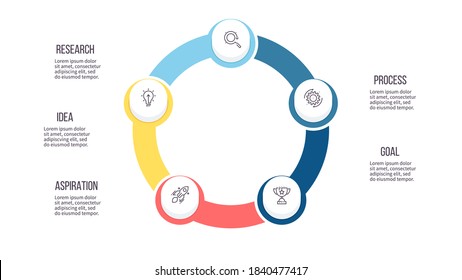 Business infographics. Chart with 5 steps, options. Vector diagram.