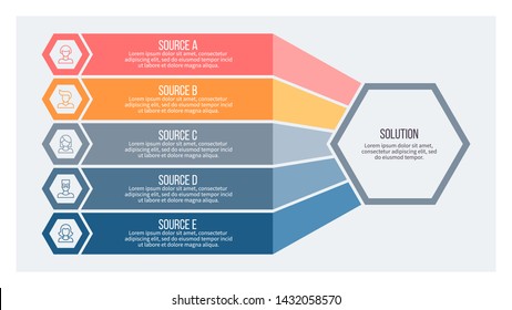 Business infographics. Chart of choice with 5 steps, options. Vector diagram.