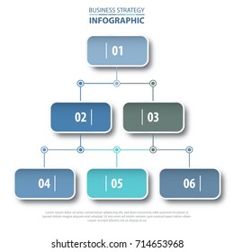 Business Infographics chart strategy design template blue grey color tone illustration. Vector eps10.