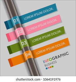 Business infographics circle with 4 step and business icons and world map in background,Abstract elements of diagram.Creative concept for infographic.Vector illustration.