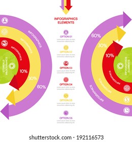 Business Infographics circle with arrows with business elements