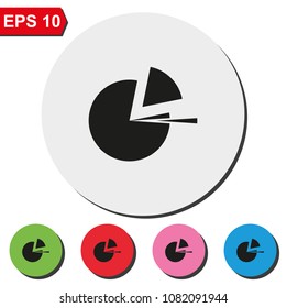 Business infographics circle flat round colorful vector icon.
