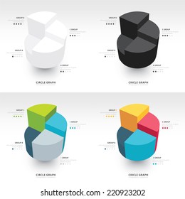 Business Infographics circle graph set
