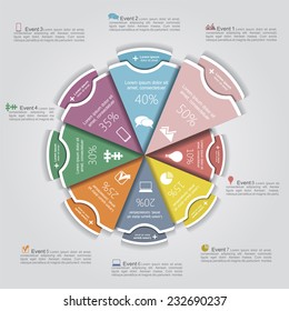 Business Infographics circle modern style. Vector illustration