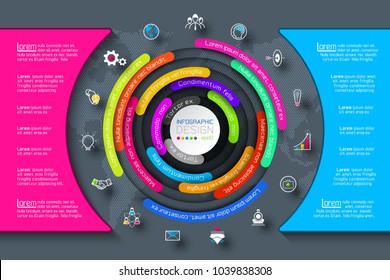 Business Infographics circle origami with shadow style Vector illustration.