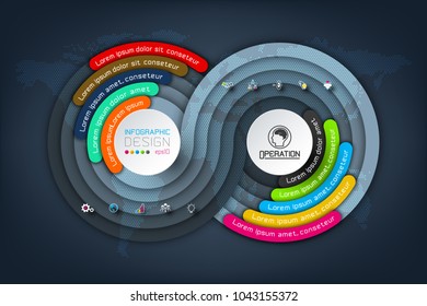 Business Infographics circle origami with shadow style Vector illustration.