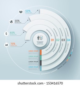 Business Infographics circle origami style Vector illustration. can be used for workflow layout, banner, diagram, number options, step up options, web design.