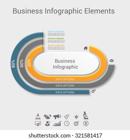 Business Infographics circle origami style Vector illustration. can be used for workflow layout, banner, diagram, number options, step up options, web design.