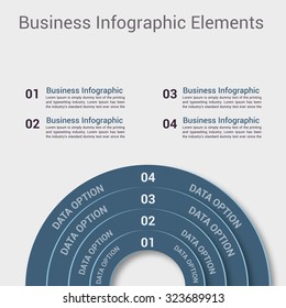 Business Infographics circle origami style Vector illustration. can be used for workflow layout, banner, diagram, number options, step up options, web design.