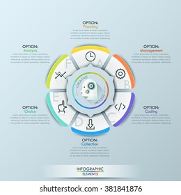 Business Infographics circle origami style. Vector illustration. can be used for workflow layout, banner, diagram, number, step up options, web design.