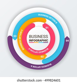 Business Infographics circle origami style Vector illustration. can be used for workflow layout, banner, diagram, number options, step up options, web design.