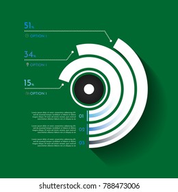 Business Infographics circle origami style Vector illustration. can be used for workflow layout, banner, diagram, number options, step up options, web design. EPS