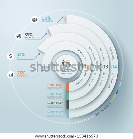 Business Infographics circle origami style Vector illustration. can be used for workflow layout, banner, diagram, number options, step up options, web design.