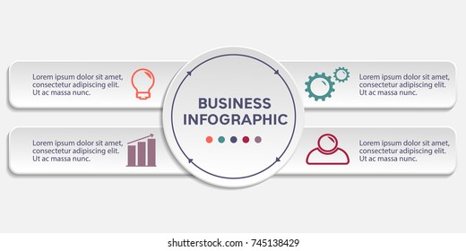 Business Infographics circle and rectangles origami style Vector illustration. can be used for workflow layout, banner, diagram, step up options, web design.