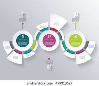 Business Infographics in circle segments origami style. Vector illustration. Can be used for workflow layout, banner, diagram, number options, step up options, web design.