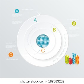 Business Infographics circle style. Can be used for diagram, number or step up options, web design. 