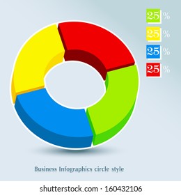 Business Infographics circle style. Vector illustration.