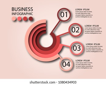 Business infographics circle for workflow layout, banner, diagram, number options, step up options, web design.