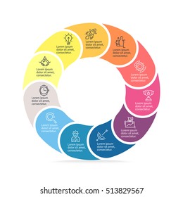 Business Infographics. Circular Infographic Element With 11 Steps, Parts. Vector Pie Chart.