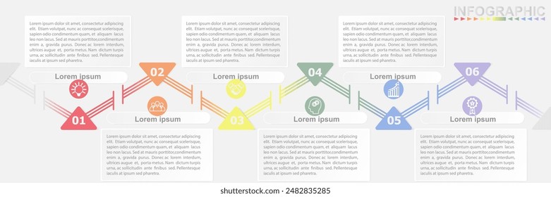Business infographics for concept of business process with template.