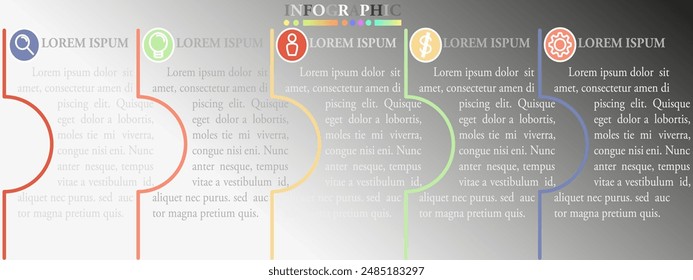 Business infographics for concept of business process with template.