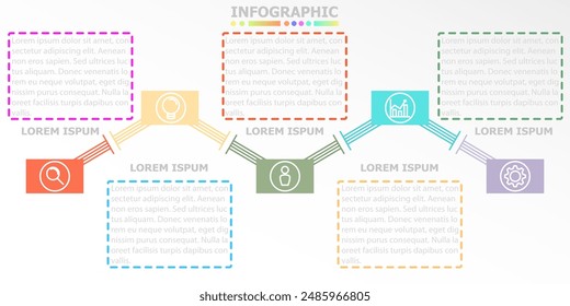 Infografías de negocios para el concepto de proceso de negocios con Plantilla.