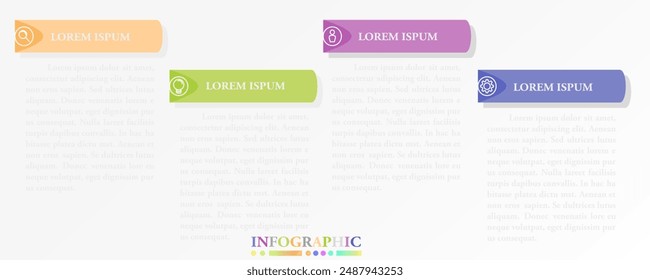 Business infographics for concept of business process with template.