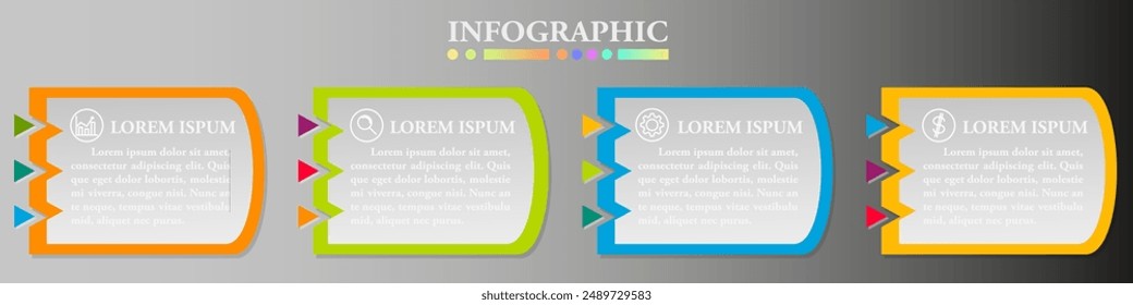 Business infographics for concept of business process with template.