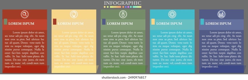 Business infographics for concept of business process with template.