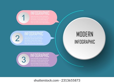 Business infographics. Concept of three steps of business strategy and development. Modern vector illustration for presentation.