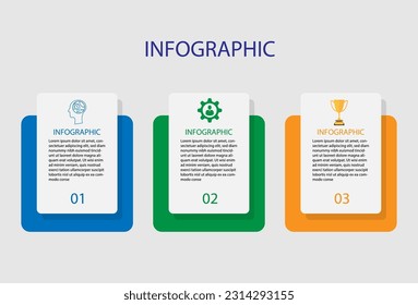 Business infographics. Concept of three steps of business strategy and development. Modern vector illustration for presentation.
