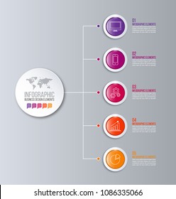 Business infographics. Creative concept with options and steps. Abstract graphic elements for diagrams flow charts, web buttons.