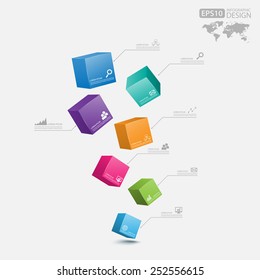 Business Infographics cube 3d,vector
