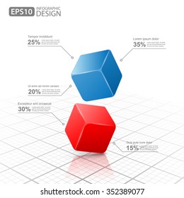 Business Infographics cube 3d,vector