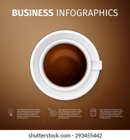 Business infographics with cup of coffee , excellent vector illustration, EPS 10