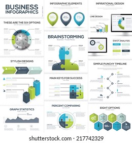 Business infographics and data visualization vector elements