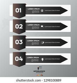 Business infographics design with 4 steps Black arrow graph for your presentation. 