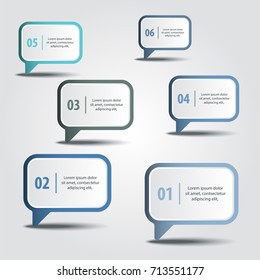 Business Infographics design elements message box strategy graphic illustration. Vector eps10.