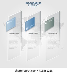 Business Infographics design elements for presentation illustration. Vertical transparent bar tab, banner. Vector eps10.