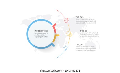 Business infographics design template and marketing icons can be used for workflow , diagram, presentation. Cycle with 3 options, steps or processes. Vector eps10 illustration.
