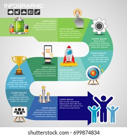 Business infographics design template with options, process diagram, vector eps10 illustration, use for web, report, poster and etc.