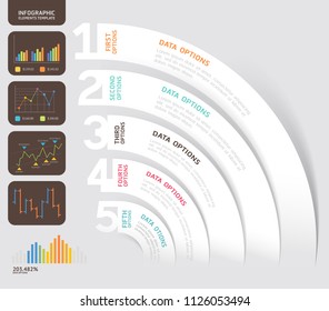 Plantilla de diseño de infografías empresariales. Ilustración vectorial. Se puede utilizar para diseño de flujo de trabajo, diagrama, opciones de número, opciones de inicio, diseño web.