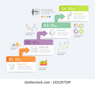 Business Infographics design template. Vector illustration. Can be used for workflow layout, diagram, web designs.