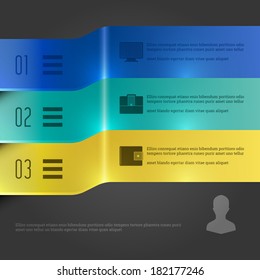 Business Infographics Design Template. Vector Elements. 3D Banners Chart Illustration. EPS10